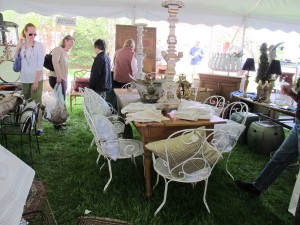 garden furniture under tent on grass